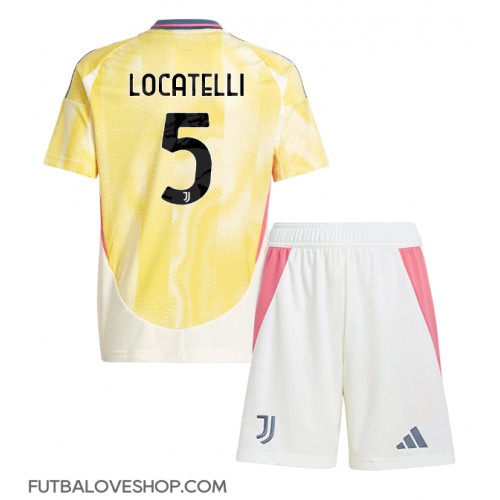 Dres Juventus Manuel Locatelli #5 Preč pre deti 2024-25 Krátky Rukáv (+ trenírky)